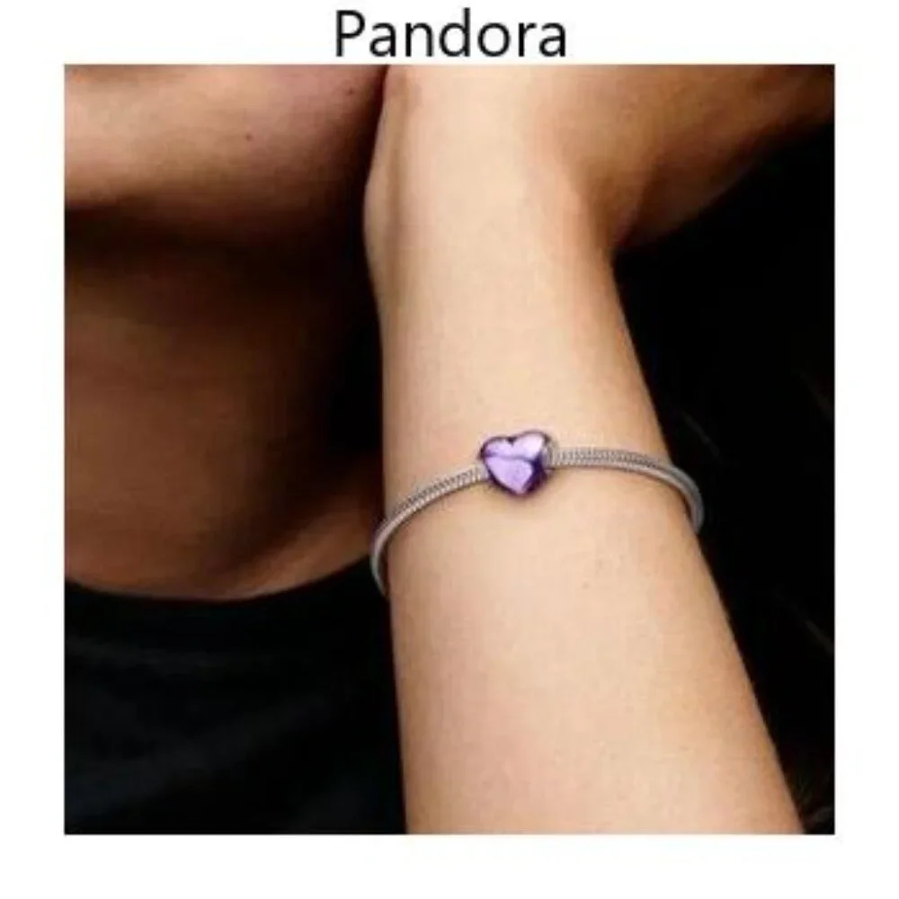 Pandora Purple Heart Charm Bracelet